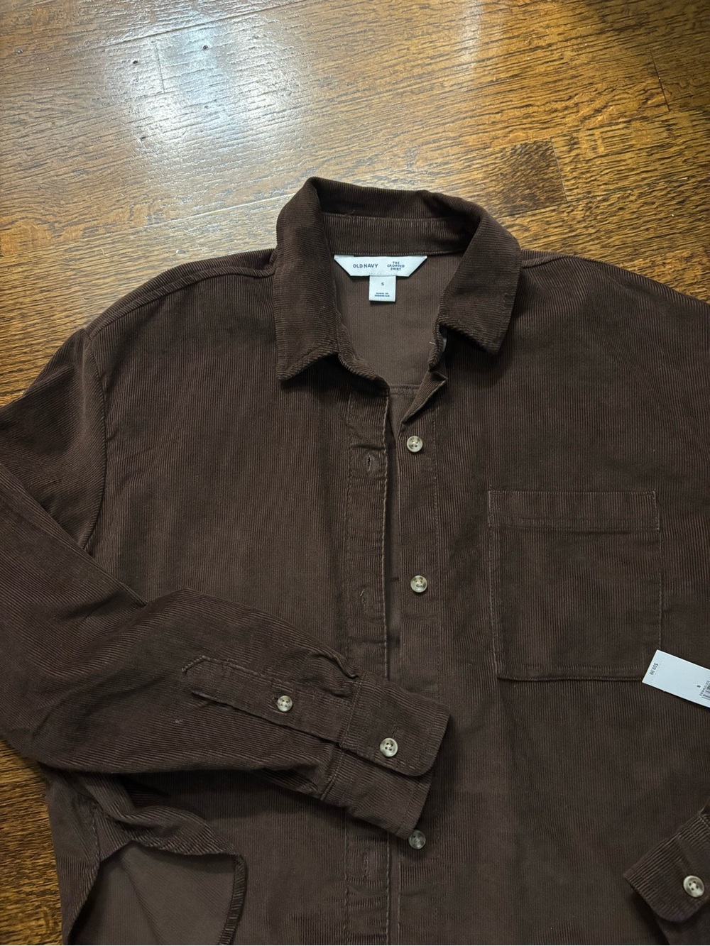 Old Navy Dark Brown Corduroy Shirt Jacket cropped